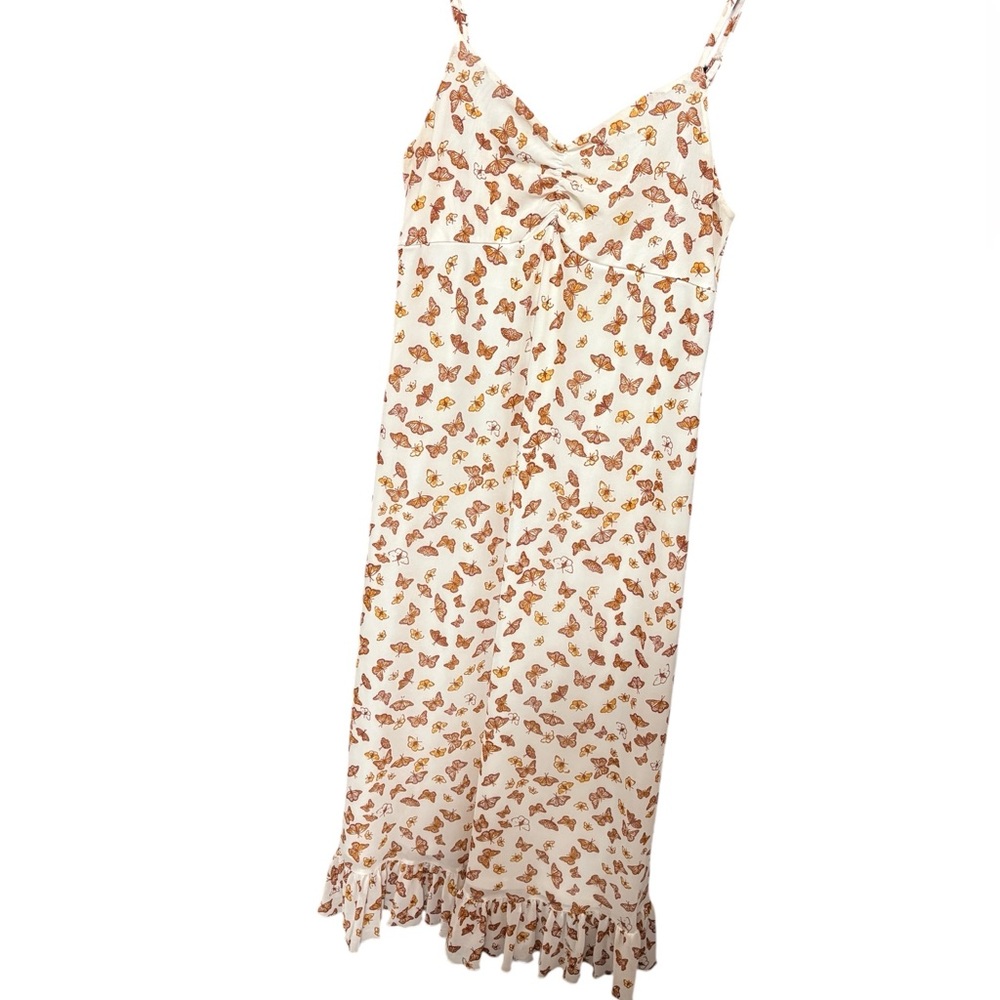 Ultra Flirt Ivory and Chestnut Butterfly Blouse